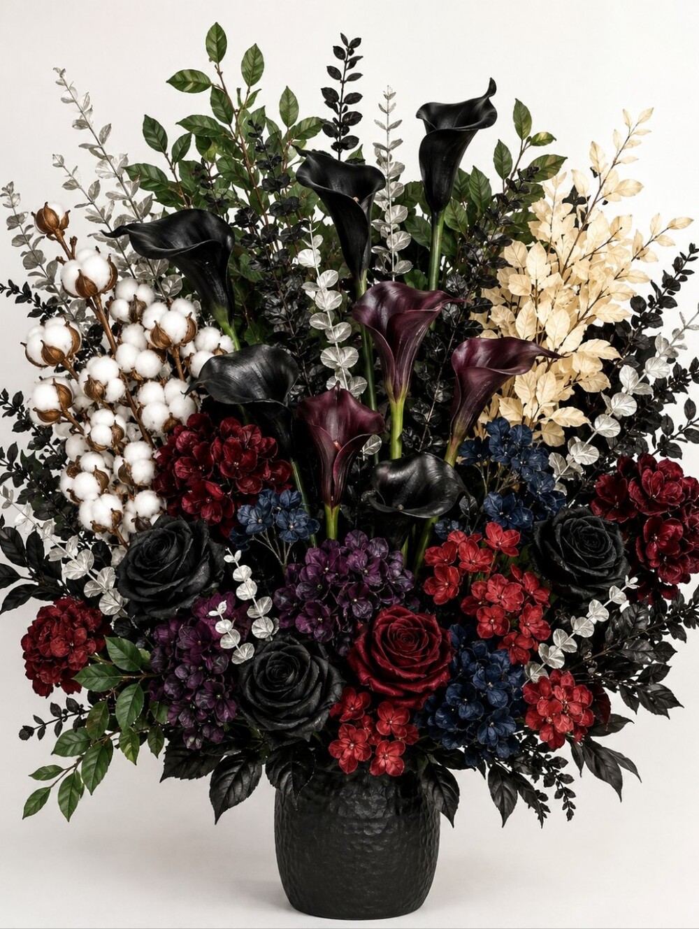 Huge Bundle Of Brand New Beautiful Mixed Faux Roses, Eucalyptus Etc Over 50 Pcs!